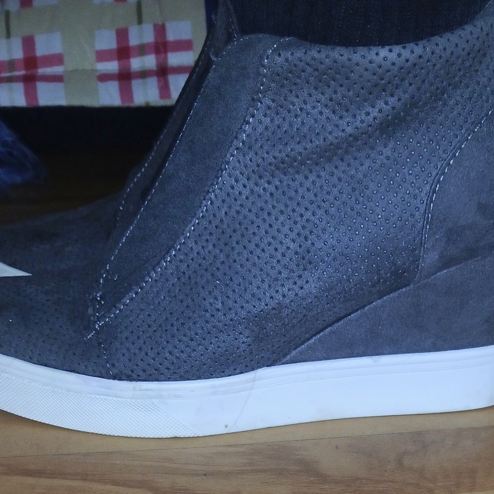 MIA Gray and White High-Top Sneakers
